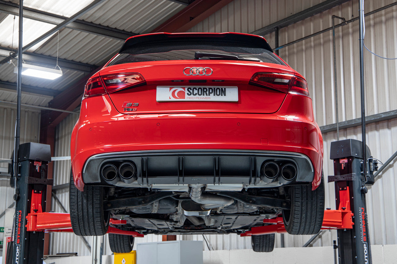 Scorpion Resonated cat/gpf-back system without valves Non-valved S3 3-Door/Sportback 8V 2013 - SAU109CF