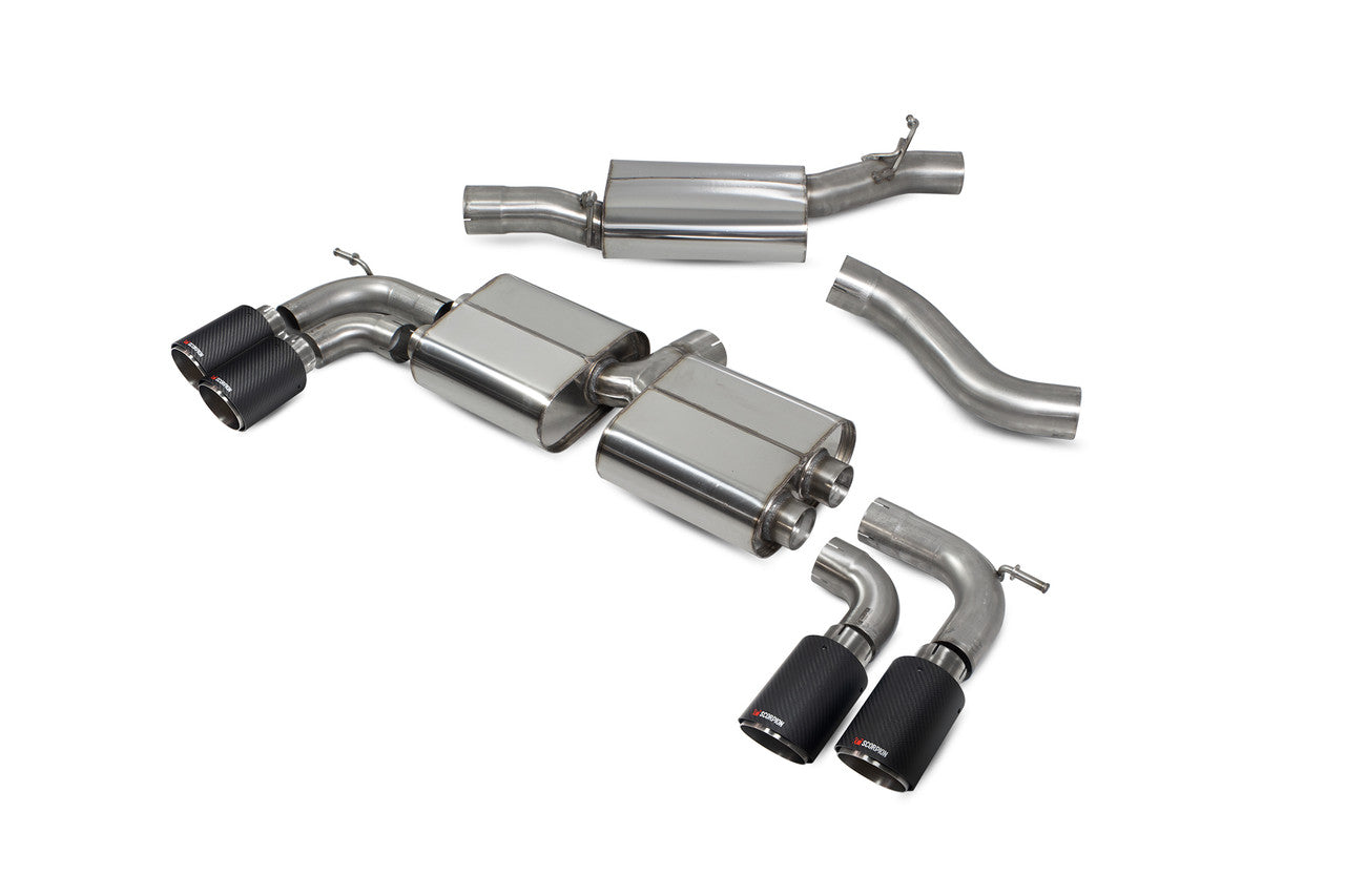 Scorpion Resonated cat/gpf back system Non-valved - Golf R MK7.5 Facelift GPF & Non GPF Models - 2017 - 2020 - SVW055CF