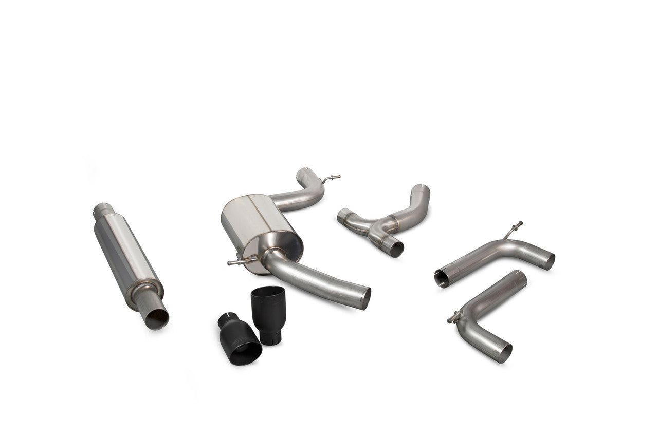 Scorpion Resonated cat-back system Black Ceramic Tailpipes - Golf MK7.5 GTi Non GPF Model Only 2017 - 2019 - SVW056C