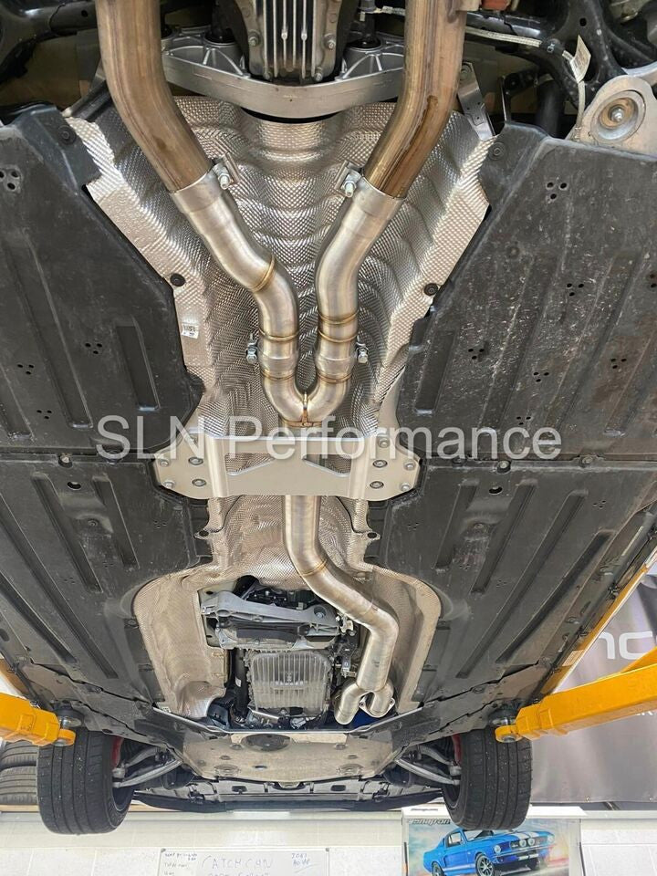 SLN 3.5" S58 M3 G80 M4 G82 & X3M X4M LCI Single Mid Pipe with Under-Brace