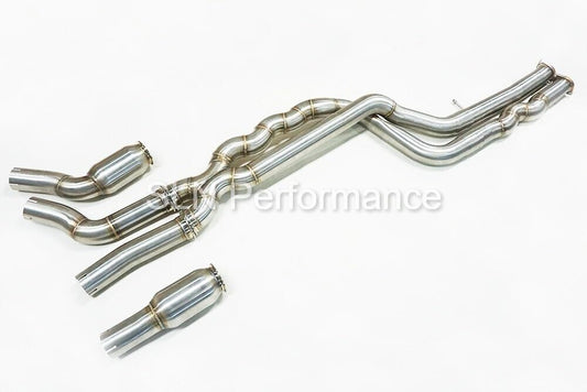 SLN S55 M2C Equal Length Mid Pipe with Under-Brace