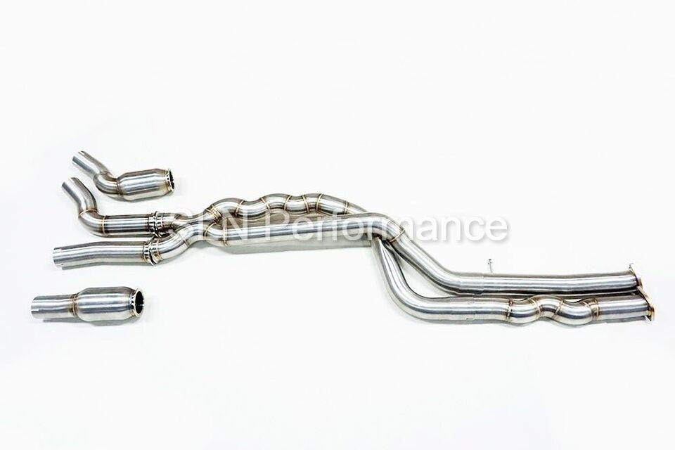 SLN S55 M2C Equal Length Mid Pipe with Under-Brace