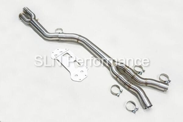 SLN 3.5" S58 M3 G80 M4 G82 & X3M X4M LCI Single Mid Pipe with Under-Brace