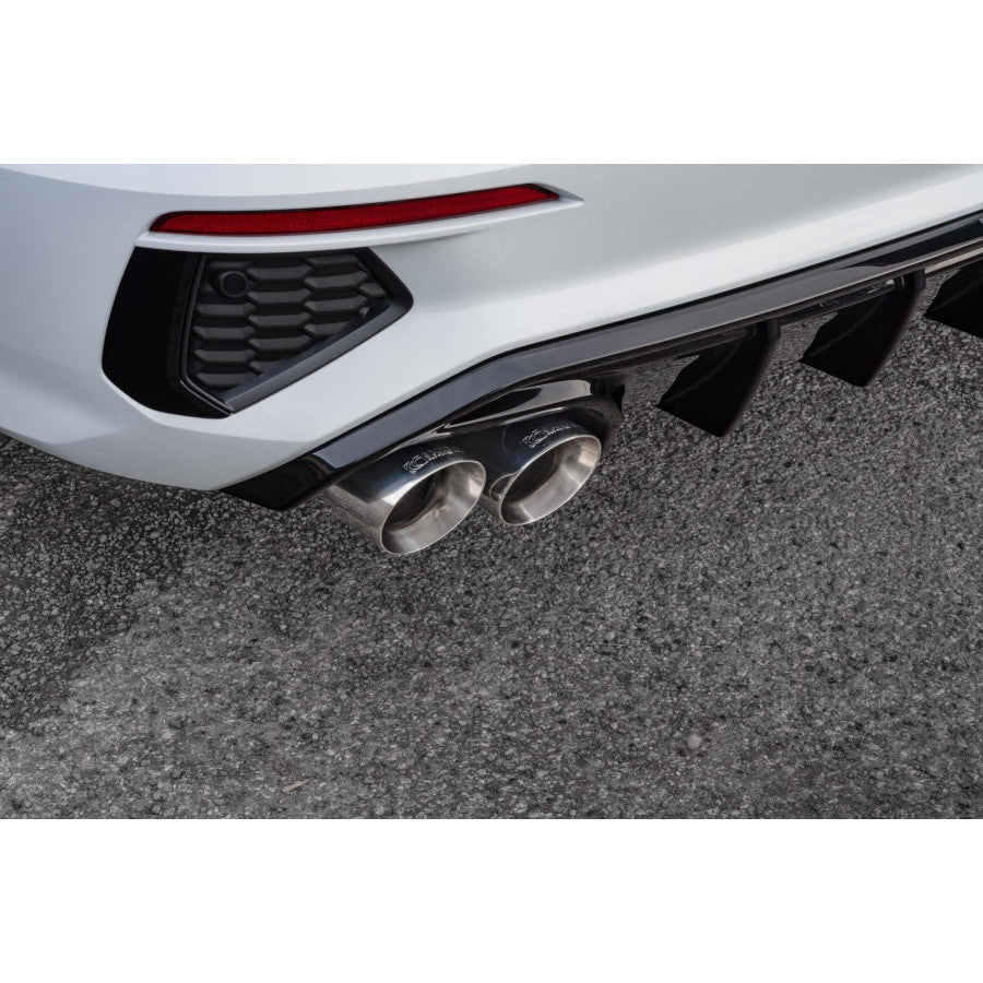 Scorpion Non-res cat/gpf back system - Polished quad 114mm Daytona trims - Audi S3 2.0T 8Y Quattro (Saloon) GPF Model - SAUS131