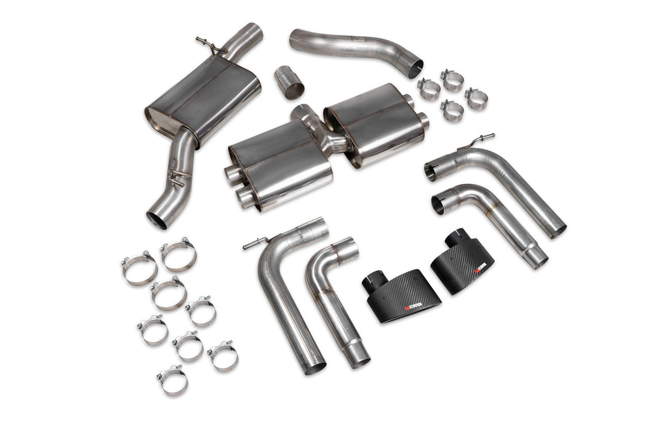 Scorpion Resonated cat/gpf-back system without valves Non-valved S3 Saloon 8V 2013 - SAU099CF