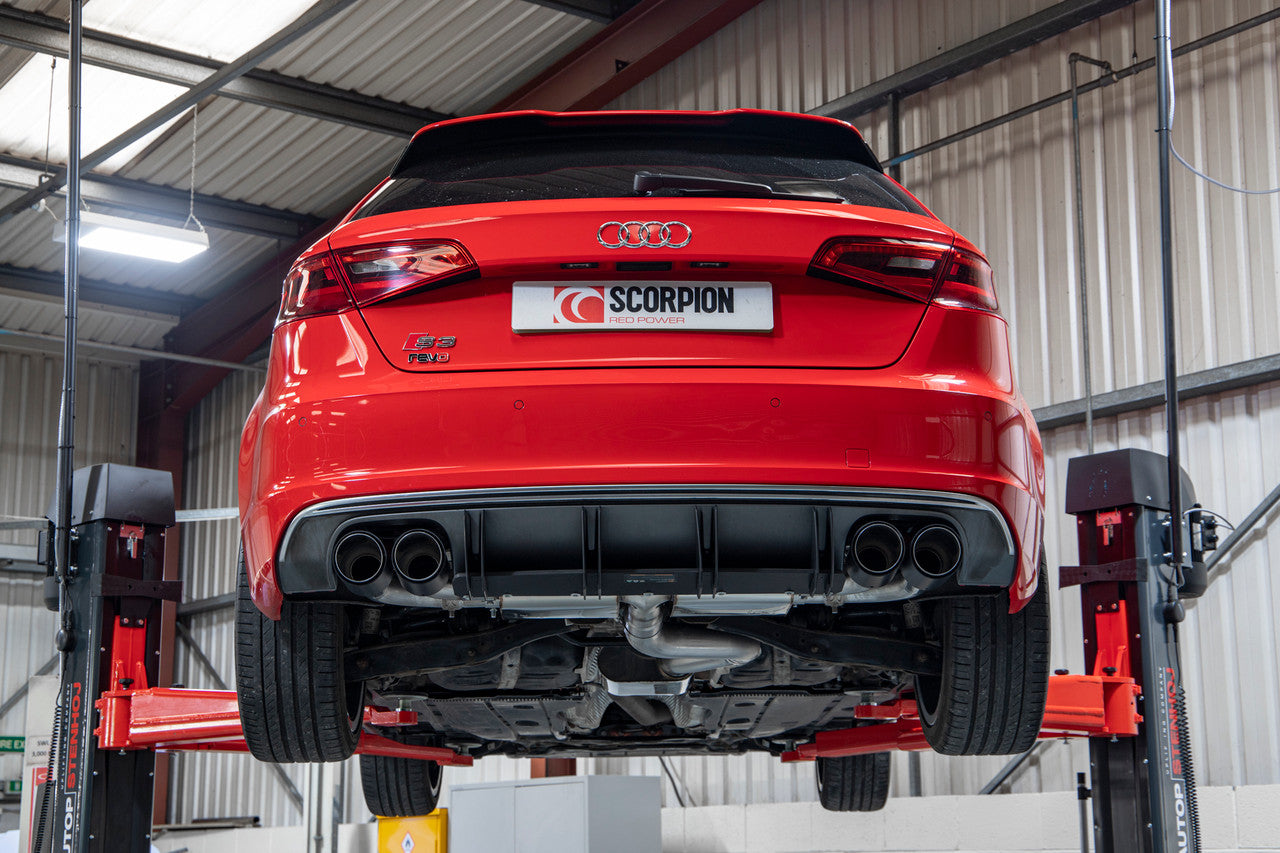 Scorpion Resonated cat/gpf-back system with valves Valved S3 3-Door/Sportback 8V 2013 - SAU108CF