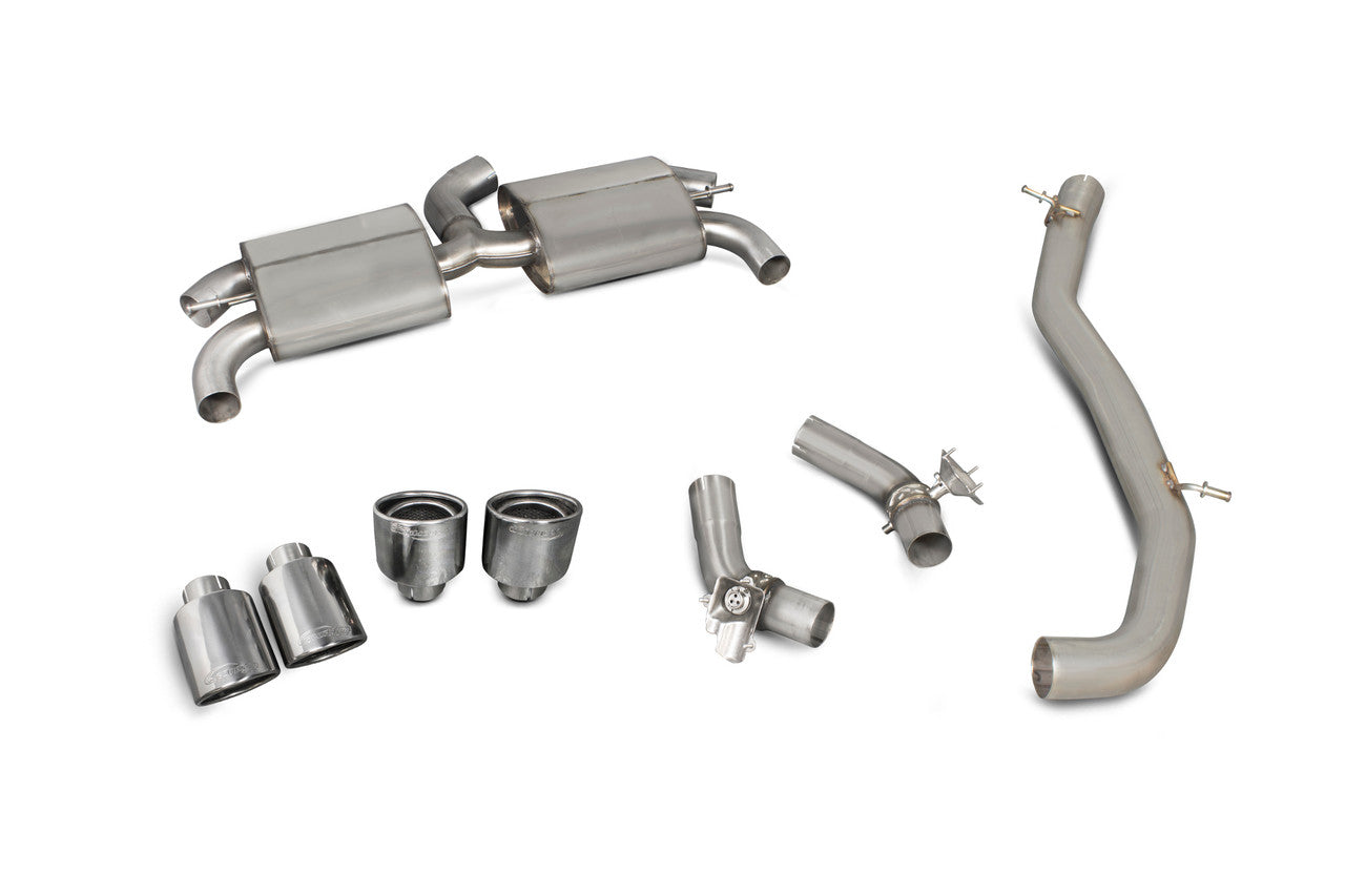 Scorpion Non-resonated cat-back system (with valves)  - Valved - TT S Mk3 Non GPF Model Only - 2014 - 2019 - SAUS055