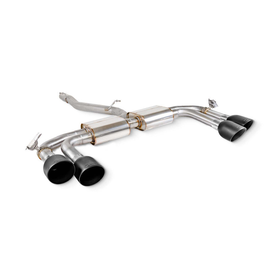 Scorpion Resonated cat/gpf back system & electronic valves - Black ceramic coated quad 114mm Daytona trims - S3 8Y Sportback - 2020 - SAUS093C