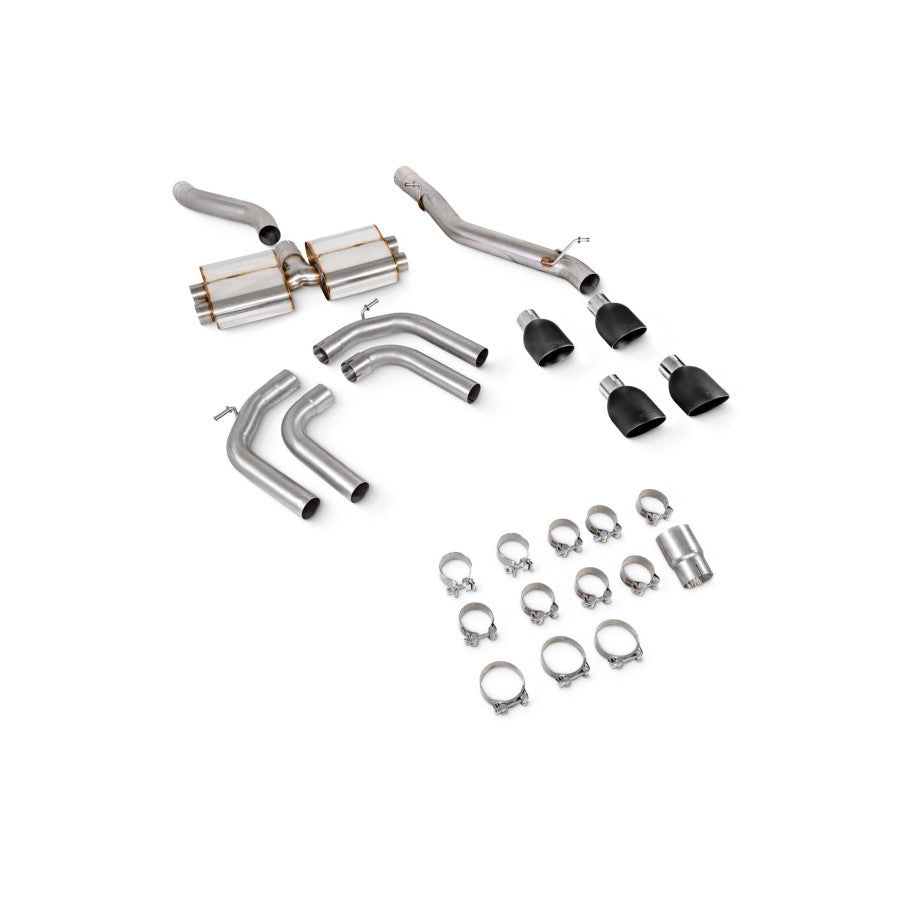 Scorpion Resonated cat/gpf back system - Black ceramic coated quad 114mm Daytona trims - S3 8Y Sportback - 2020 - SAU094C