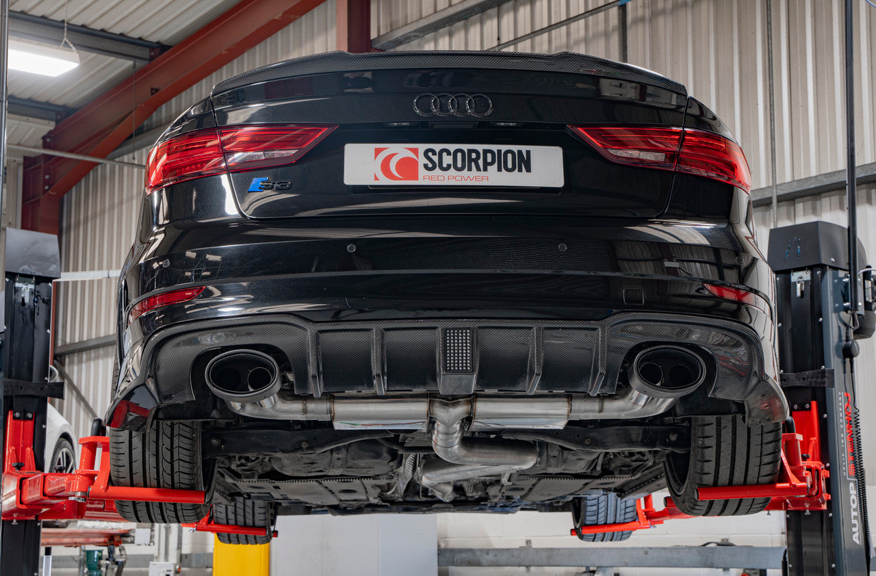 Scorpion Non-resonated cat/gpf-back system without valves Non-valved S3 Saloon 8V Facelift GPF Model 2019 - SAUS099CF