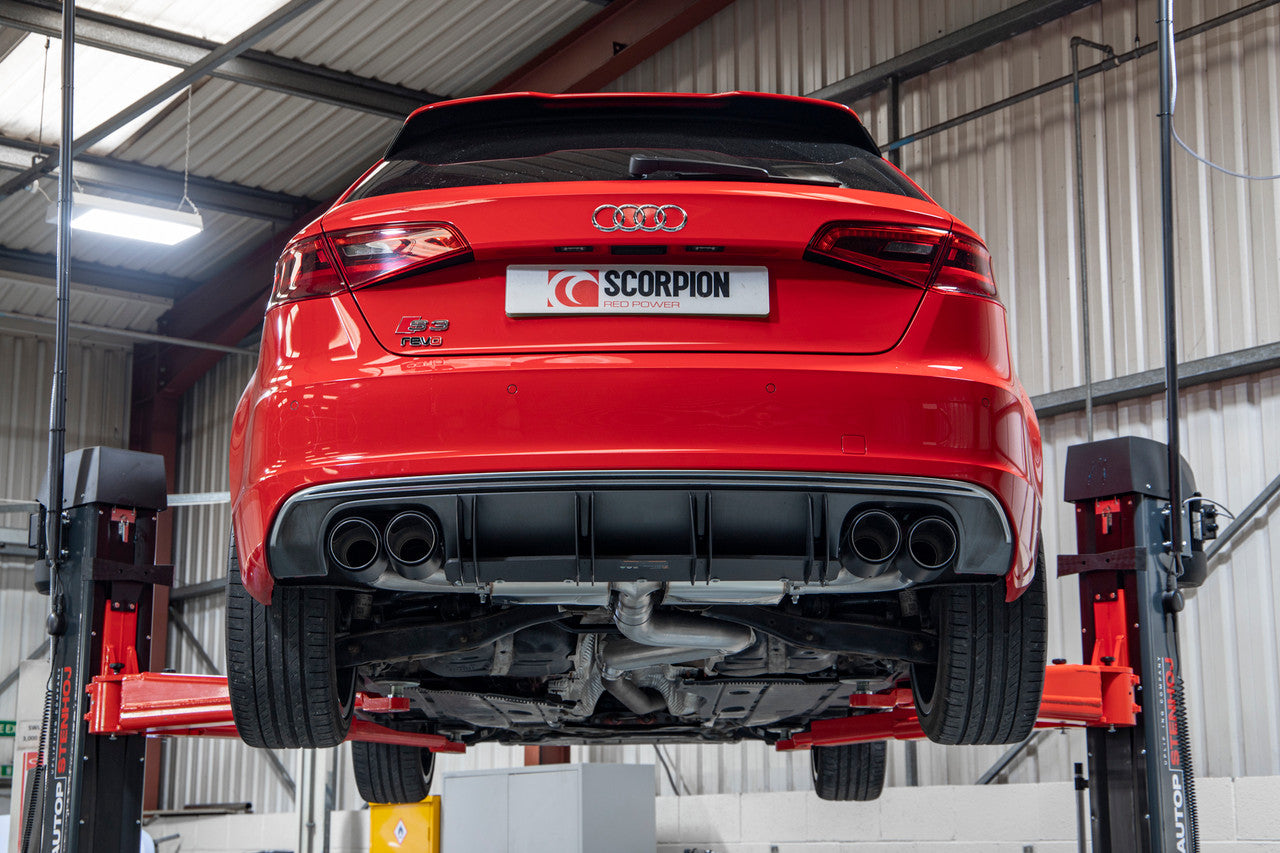 Scorpion Non-resonated cat/gpf-back system without valves Non-valved S3 3-Door/Sportback 8V 2013 - SAUS109CF