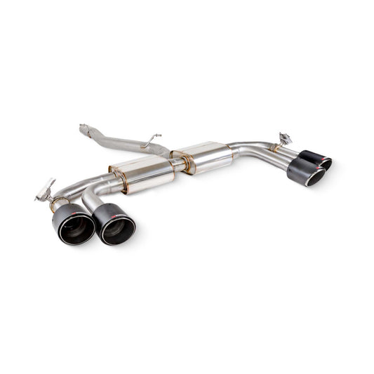 Scorpion Non-res cat/gpf back system & electronic valves - Carbon fibre quad 114mm Ascari trims - Audi S3 2.0T 8Y Quattro (Saloon) GPF Model - SAUS130CF