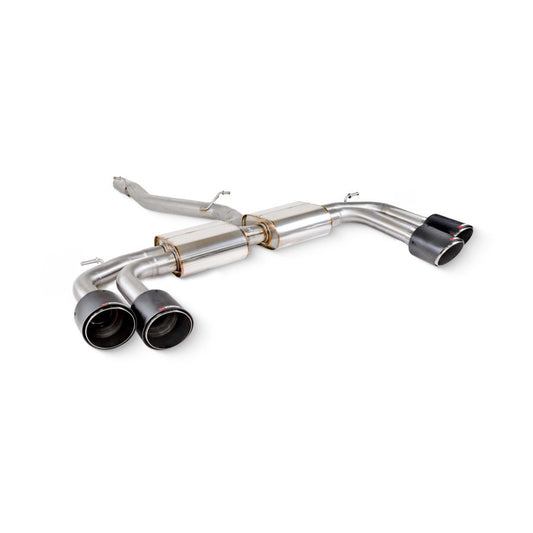 Scorpion Non-res cat/gpf back system - Carbon fibre quad Ø114mm Ascari trims - Audi S3 2.0T 8Y Quattro (Saloon) GPF Model - SAUS131CF