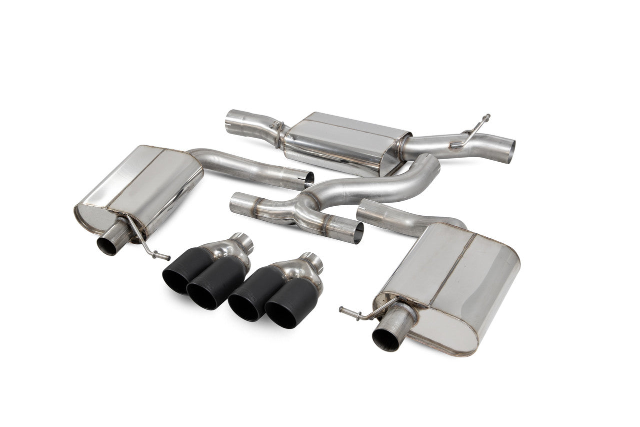Scorpion Resonated cat-back system Black Ceramic Tailpipes - Golf R Estate MK7.5 Facelift Non GPF Model Only 2018 - 2019 - SVW057C