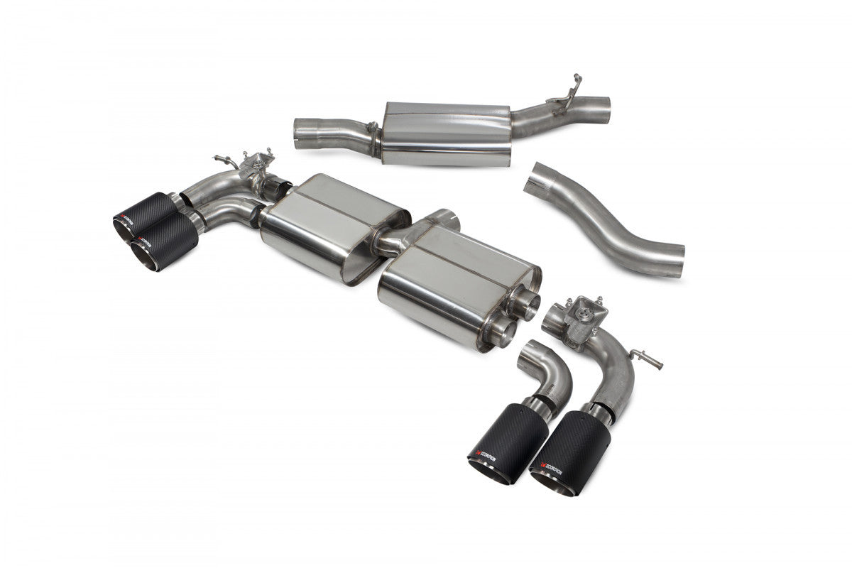 Scorpion Resonated cat/gpf back system & electronic valves - Golf R MK8 GPF Model - 2021 - SVW065CF