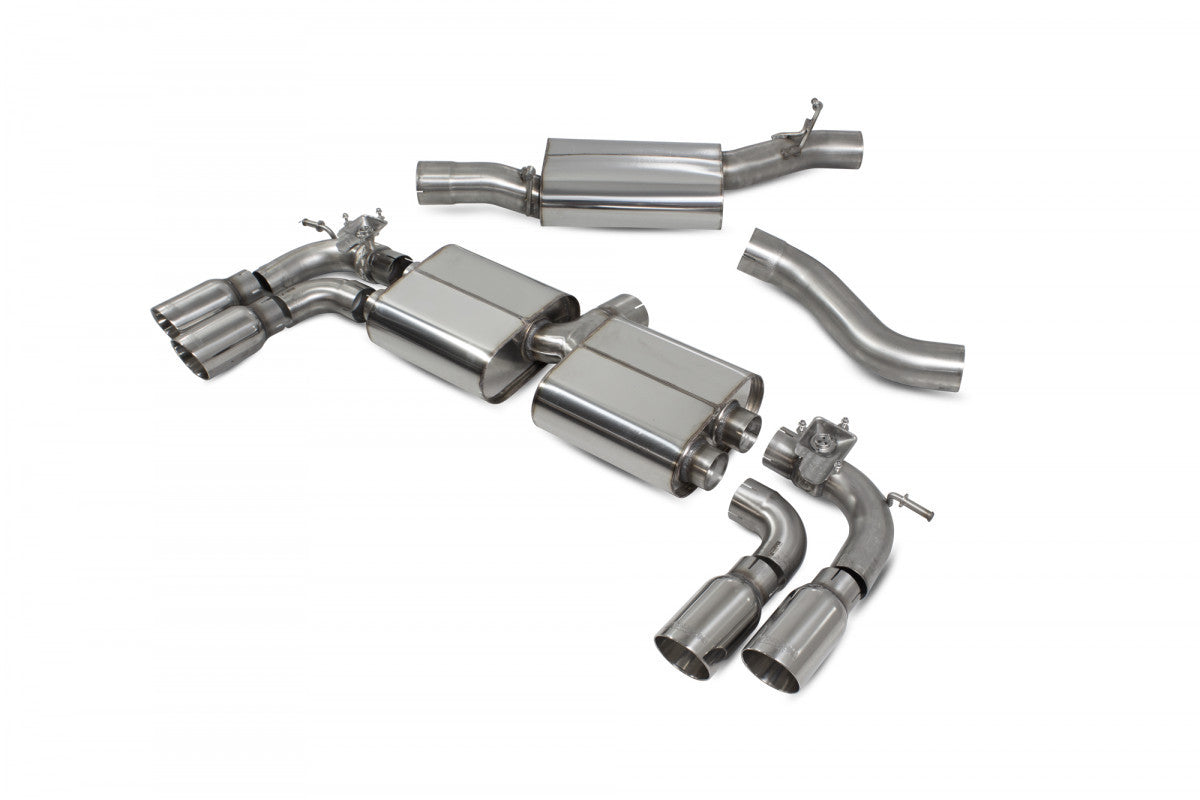 Scorpion Resonated cat/gpf back system & electronic valves - Golf R MK8 GPF Model - 2021 - SVW065