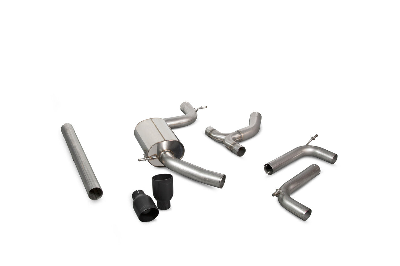 Scorpion Non-resonated cat-back system Black Ceramic Tailpipes - Golf MK7.5 GTi Non GPF Model Only 2017 - 2019 - SVWS056C