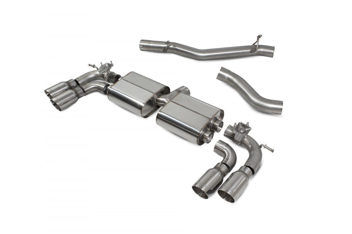 Scorpion Non-res cat/gpf back system with electronic valves - Golf R MK8 GPF Model - 2021 - SVWS065
